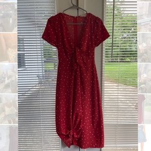 Red heart patterned dress